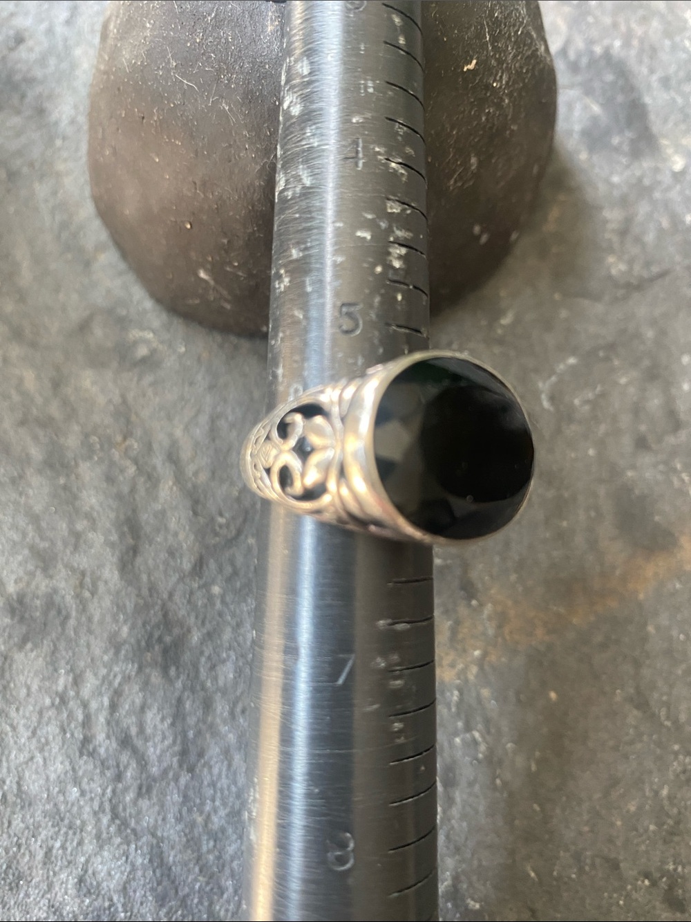 Silpada Sterling Silver Faceted Black Onyx Oval Ring - Picture 2 of 5